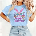 thumbnail image 4 of Ounisa Womens Short Sleeve T Shirt Crew Neck Easter Bunny Printed Cotton Loose Fit Casual Summer Comfortable Tops S-2XL, 4 of 5