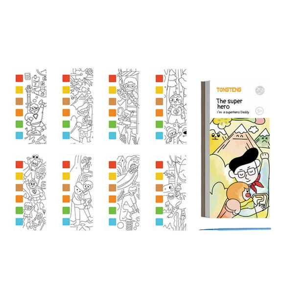 Libro de Pintura de Acuarela Dibujo Artes Color Dibujo Juguete Creatividad Entretenimiento Ocio DIY para Niños Principiantes Niñas Regalos de Cumpleañ Estilo A