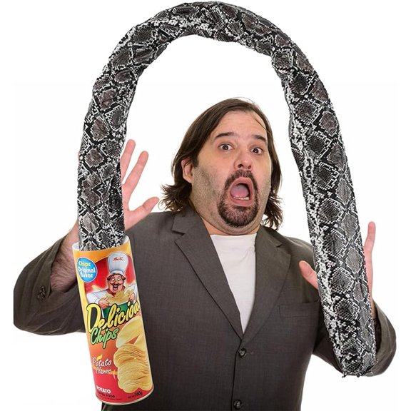CHENG Potato Chip Shaped Spring Snake, Can Jump, Suitable For April Fool'S Day, Prank Party Decorations, And Mischief Props. Large Size (Potato Chip Shaped)