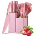thumbnail image 1 of Hweilai 19PCS Kitchen Cooking Utensils Set Non-Stick Spatula Spoon Cutter Whisk Wooden Silicone Handle Heat pink, 1 of 4