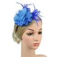 thumbnail image 4 of MSJUHEG Tea Party Hats,Feather Hair Clip,Feather Headpiece,Church Hats,Fascinators Hats,Fascinators Wedding Hat for Headband Flower Headband Blue One Size, 4 of 5