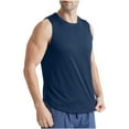 thumbnail image 6 of Sakmal Blue Big and Tall Tank Tops for Men Blue Scoop Neck Muscle Camisole Solid Stringer Tunic Tops, 6 of 7