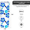 thumbnail image 4 of Evil Eye Flowers Libbey Insulated Skinny Tumblers Cup,Turkish Blue Coffee Mug 20 Oz with Lid Protection Good Luck Gift for Women,Double Wall Reusable Vacuum Stainless Steel Water Bottle, 4 of 6