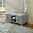 thumbnail image 5 of Alaterre Furniture Coventry 45 in. Pine Wood Storage Bench with Cushion, Entryway Organization & Decoration, 3 Adjustable/Removable Cubbies, Gray, 5 of 8