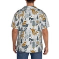 thumbnail image 3 of Pofeuu Winter Forest Animals Print Mens Casual Short Sleeve Shirts Beach Summer Spread Collar Pocket Tops Men's Casual Short-sleeved Shirt-3X-Large, 3 of 5