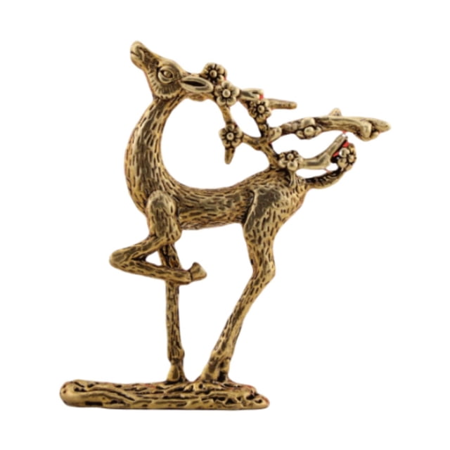 Brass sika adorno de venado figurado de ciervos regalos de cumpleaños accesorios de fotos en miniatura anhelada a mano para apartamento café café