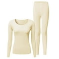 thumbnail image 5 of JIKNTTR New Thermal Underwear Women's Breathable Soft Set Base Layer Top & Bottom Long Johns With Lined Winter Warm Outfits Set Comfy Base Layer Loungewear Sets, 5 of 5