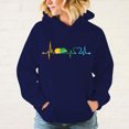 thumbnail image 2 of Sudadera con capucha con estampado de latidos del corazón de conejillo de indias para mujer, sudaderas deportivas casuales de moda, jerséis para mujer, 2 of 5