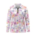 thumbnail image 2 of Uorisanigo Hibiscus Golf Long Sleeve Golf Polo Shirts for Women Relaxed Versatile Women's Dry-Fit Golf Polo Shirts with 1/4 Zipper Comfortable Quarter Zip Pullover, 2 of 7