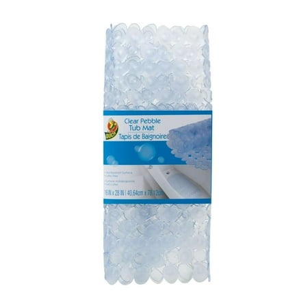 Duck Brand Bath Mat, 16" x 28", Clear Pebbles