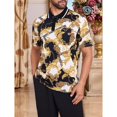 thumbnail image 1 of 3D Printed Short Sleeve, Buttons Men's POLO Shirt Color Figure Men's Spring And Summer Street Laps T-Shirt, 1 of 3