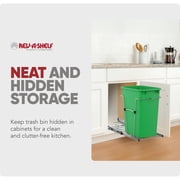 Rev-A-Shelf Single 35 Quart Sliding Pullout Waste Bin Container, Green