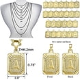 thumbnail image 5 of HANRU Gold Necklaces for Women Men Teen Girls Best Friend Fashion Trendy Figaro Chain Square Letters Stainless Steel Pendant Necklace Personalized 26 Alphabets 18K, 5 of 10