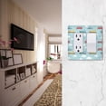 thumbnail image 5 of Yayeee Rocker Switch Wall Plate 3-Gang 6.5"x4.6" Home Decorative Outlet Cover, Blue Trains Pattern, 5 of 6