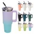 thumbnail image 6 of AQUAPHILE Insulated Tumbler with Leak-proof Lid and Straw, 40 oz Insulated Stainless Steel Coffee Mug with Handle, Travel Coffee Mug，Bubble Gum, 6 of 7