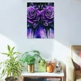 thumbnail image 5 of ZFLMY Purple Roses Gothic Canvas Wall Art Home Decor 12x16 16x20 12x16in, 5 of 5