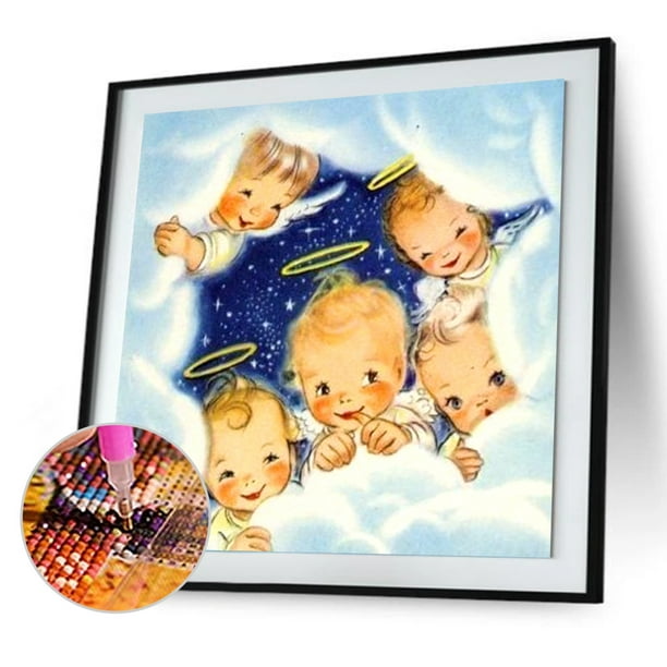 Cuadros Decorativos DIY 5D mosaico pequeño bebé completo taladro redondo resina pintura Kit Rhinestone dibujo Ehuebsd Nuevos Originales