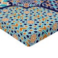 thumbnail image 2 of Ambesonne Orient Fitted Sheet, Mosaic Eastern Pattern, Twin Size, Blue Orange White, 2 of 3