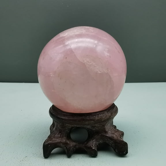 rose quartz Crystal sphere Natural Healing Crystal carving ball for Reiki sculpture Healing and Crystal 0.377kg