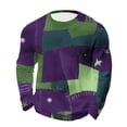 thumbnail image 3 of Gamivast Graphic Sweatshirts for Men Patchwork Print Crew Neck Pullover Sweater Mens Sweatshirts Crewneck Soft Comfy Casual Holiday Tops, 3 of 3