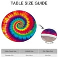 thumbnail image 6 of Colorful Rainbow Tie Dye Spiral Pattern Round Fitted Tablecloth with Elastic Edge,Dining Table Cover Waterproof,Outdoor Round Tablecloth for Camping,Dining,Indoor and Outdoor, 6 of 7