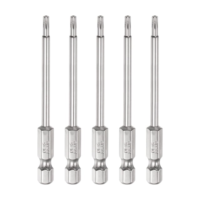 Bit de Torx de Seguridad Hex Shank, Brocas Torx Star S2 de Acero Magnético, Bit de Destornillador Resistente a Manipulaciones, T10