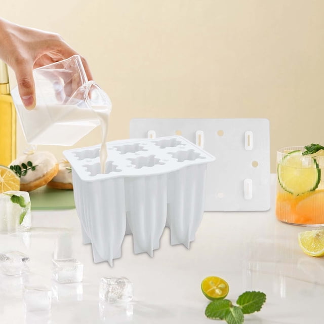 DIY Silicone Maker Kit - 6 Cavities Reusable Ice Maker with Easy Release and Lid for Homemade