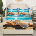 thumbnail image 3 of Erosebridal 3D Starfish Bed Sheets Set Twin Size, Kawaii Seashell Bedding Twin Size, Ocean Beach Sheet Set Twin, Super Cozy Room Decoration, 3-Piece, 3 of 7