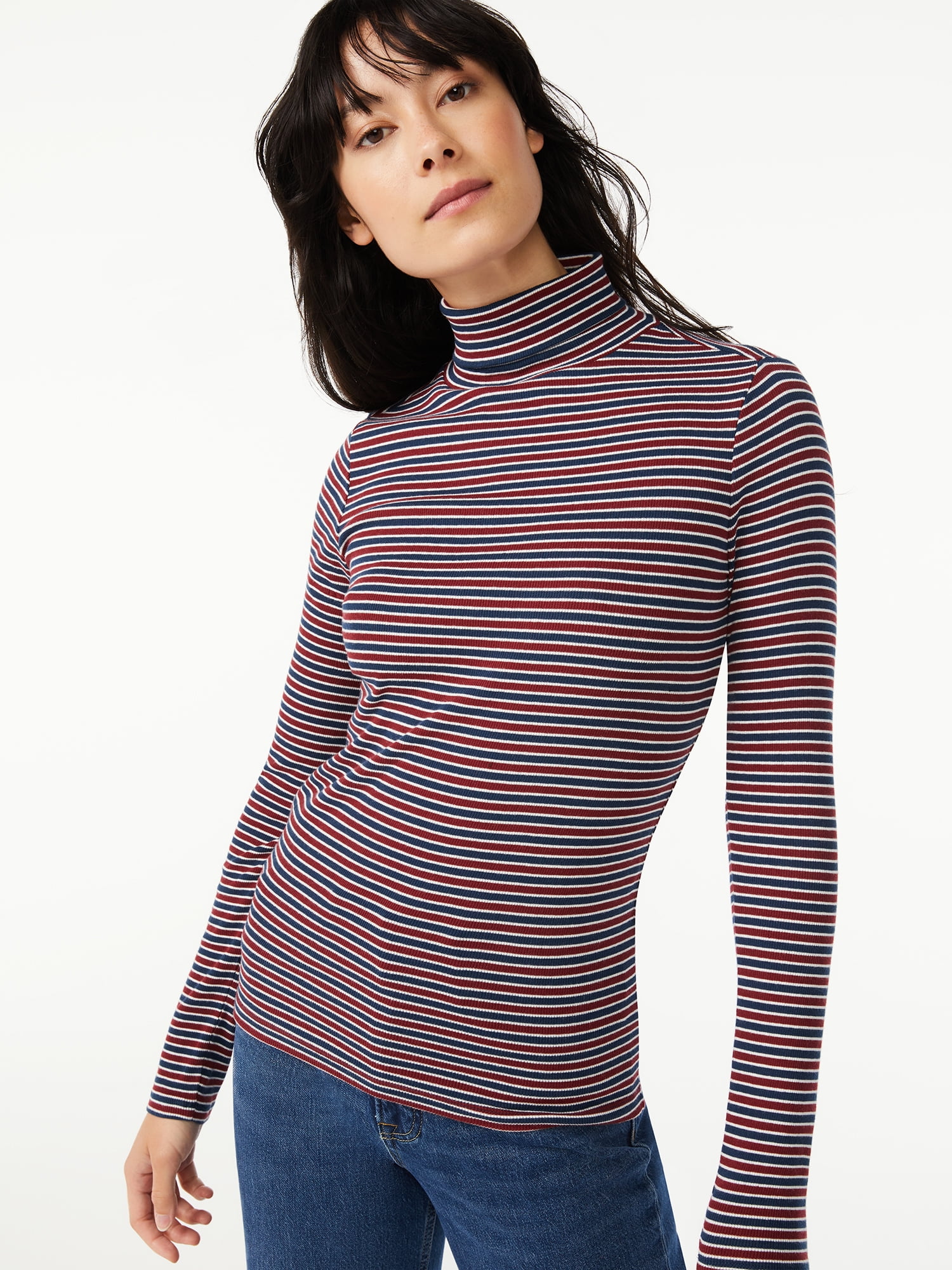 ladies black turtleneck top