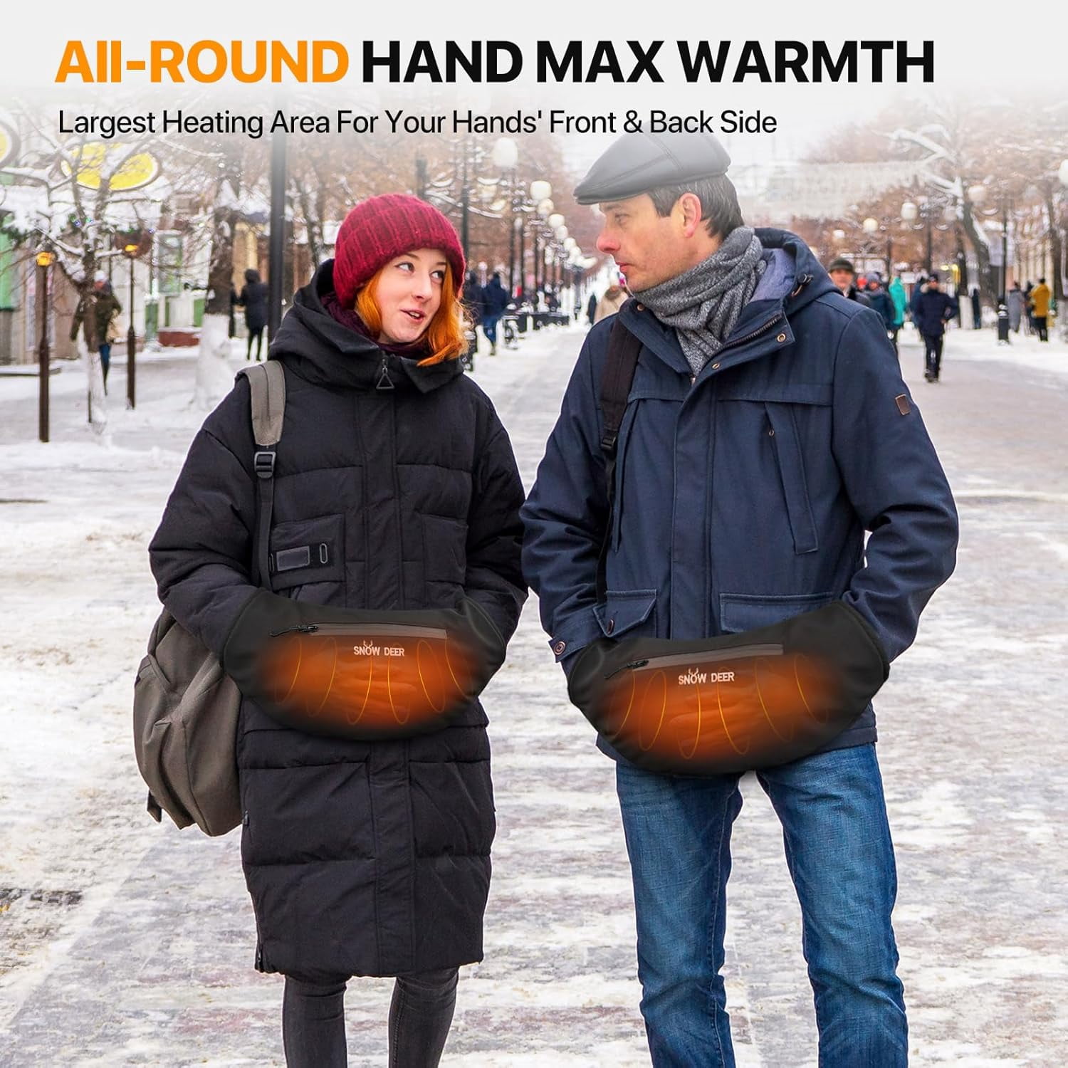 SNOW DEER Heated Hand Muff with 7.4V Rechargeable Battery, Electric Hand Warmer Pouch for Hunting Golf Camping Winter Outdoor