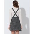 thumbnail image 4 of Vestido informal a cuadros Allegra K de tweed con tirantes Negro XL, 4 of 5