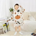 thumbnail image 6 of FORMRS Wearable Blanket Hoodie with Sleeves for Kids Cozy Flannel Sweatshirt, Hand Drawn Pumpkin, 6 of 7