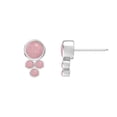 thumbnail image 4 of 4mm Round Shape Rose Quartz Cut 925 Sterling Silver Mother's Day Gift Ring Earrings Pendant Set Ring Size 7, 4 of 5