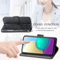 thumbnail image 6 of Wallet Case for Xiaomi Redmi Note 10 4G(Not 5G) with 3D Butterfly Embossing Slim Flip PU Leather Case Magnetic Closure Credit Card Slots Holder Cover for Redmi Note 10S HZD Rhinestone Black, 6 of 14