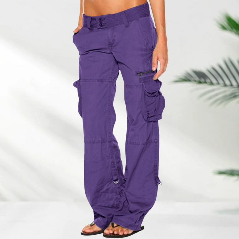 Women's Mid Rise Multiple Pockets Straight Leg Corduroy Casual Cargo Pants  - Halara