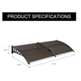 thumbnail image 2 of 40" x 80" Window Awning Overhead, Window Awning Door Canopy, Modern Door Cover for Balcony, Patio, Backyard, Deck, Outdoor, Brown Board and Black Bracket, 2 of 5