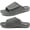 Fluff Grey, variant on Mens House Slippers Adjustable Straps Orthotic Plantar Fasciitis Open Toe Slides Sandals with Comfy Arch Support Slippers for man Slip-on Indoor Outdoor Rubber Sole Darkblue Size 15