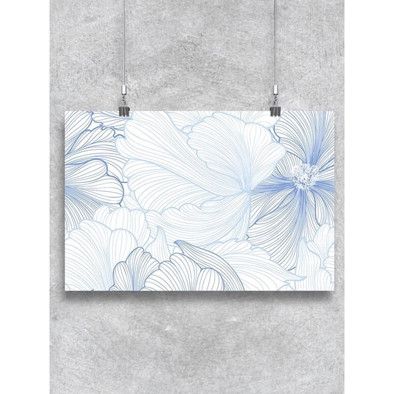 Blue Floral Pattern Design Poster -Image by Shutterstock