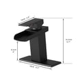 thumbnail image 7 of Sink Faucet With Deck Plate Waterfall Black Bathroom faucets for Sink 1 Hole or 3 Holes One Handle Faucets, 7 of 7