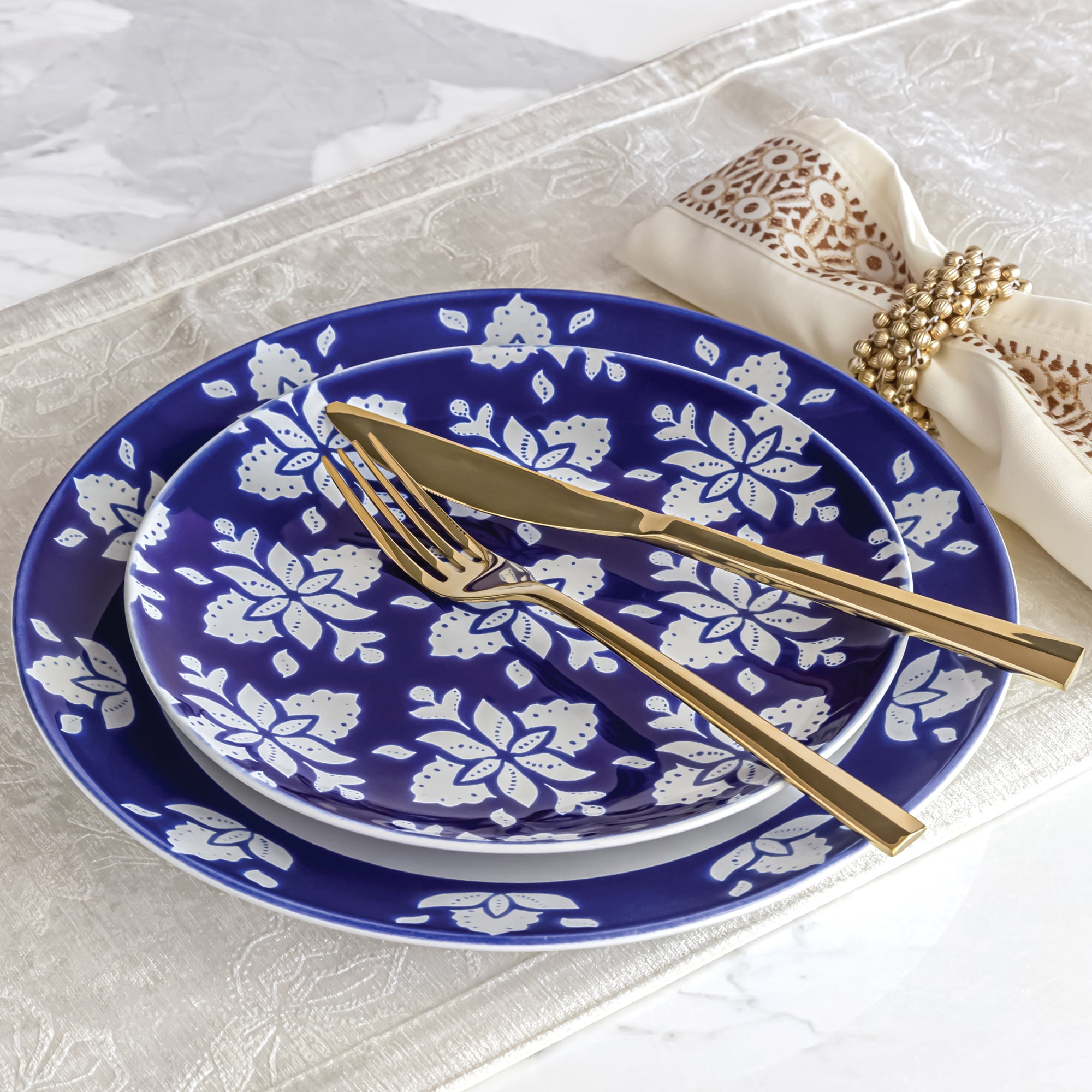 Sofia Home 12 Piece Indigo Stoneware Dinnerware Set by Sofia Vergara