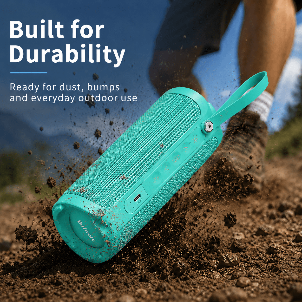 Portable Bluetooth Speaker RGB IPX6 Waterproof, 15W Loud Sound, Deep Bass, Bluetooth 5.3 Wireless Stereo Pairing 15H Playtime, for Home/Outdoor/Party/Beach, Birthday Gift (Teal)