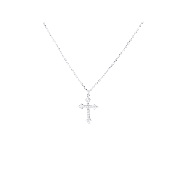 925 Sterling Silver Necklace - Cubic Zirconia Cross Pendant Necklace for Women, Hypoallergenic Elegant Jewelry Simple Trendy with RTT Jewelry Box