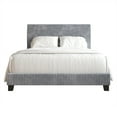 thumbnail image 2 of Castle Place Chic Corduroy Velvet Upholstered Queen Bed, Grey, 2 of 6