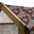 thumbnail image 4 of Shapes Pet House, Geometric Rectangle Frames Retro Patterns Polka Dots and Houndstooth, Outdoor & Indoor Portable Dog Kennel with Pillow and Cover, 5 Sizes, Scarlet White Black, by Ambesonne, 4 of 4