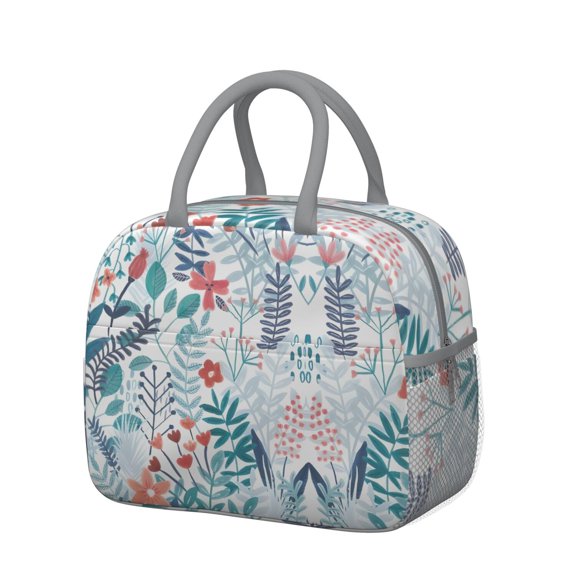 Womens Pioneer Flower Floral Print Pattern Lunch Box for Work,Insulated Lunch Bag for Women,Loncheras Para Mujer,Leakproof Adult Lunch Bag for Work,Beach,Travel,Picnic,Camping