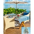 thumbnail image 5 of Fsddascl Blue Coastal Christmas Outdoor Tablecloth - 52x70 Inch Rectangle Dining Table Cover, Nautical Summer Beach Shell Conch Waterproof Outdoor Table Cloth with Umbrella Hole & Zipper for Patio, 5 of 7
