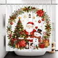 thumbnail image 4 of Nanqianyi Christmas Shower Curtain,Santa Claus Snowman Winter Holiday Bathroom Curtain,36 x 72 Inch Polyester Fabric,With Hooks, 4 of 5