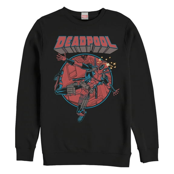 Men's Marvel Deadpool Concussion  Sweatshirt Black X Large