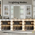 thumbnail image 6 of Yanosaku Vanity Desk with Mirror, 10 LED Lights, 12 Drawers, Glass Top Vanity Table with Stool for Bedroom, 6 of 9