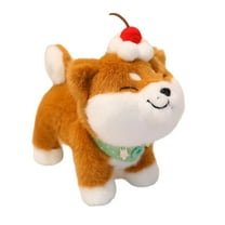 YATAV 8" Shiba Inu Plush Pillow with Triangular Scarf,Shiba Inu Anime Body Pillow,Kawaii Stuff Animal Plush Toy,Small Plushie Stuffed Dog Throw Pillow Birthday Christmas Gifts(Green)